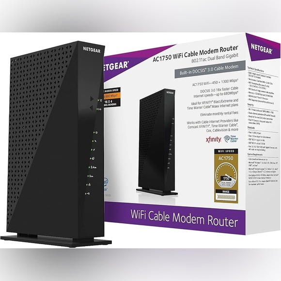 NETGEAR AC1750 WiFi Cable Modem Router 802.11 ac Dual Band gigabit
